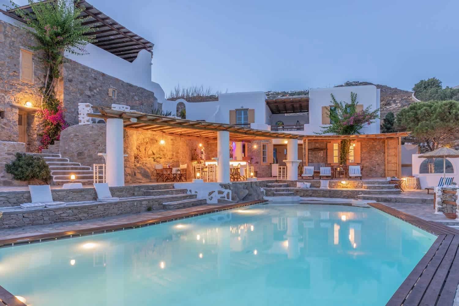 Villa DreamLife à Mykonos au crépuscule